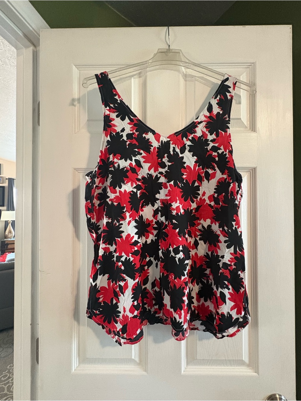 GAP Red, Black & White Floral Camisole Tank